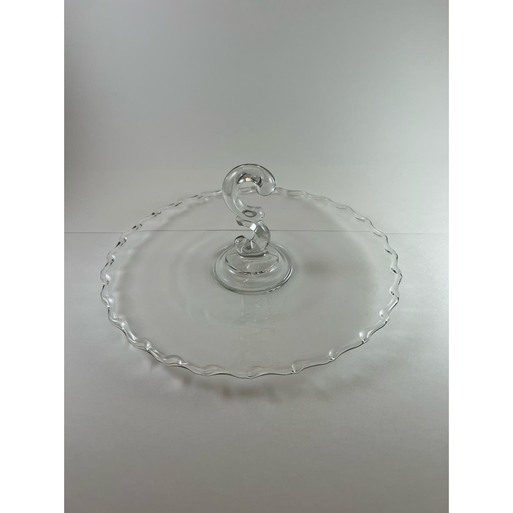 Vintage Fostoria‎ Century Clear Glass Tidbit Sandwich Handled Tray